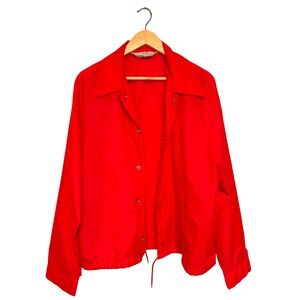 Vintage Kmart Coaches Jacket Mens XL Red 70s 80s Windbreaker Water Repellent